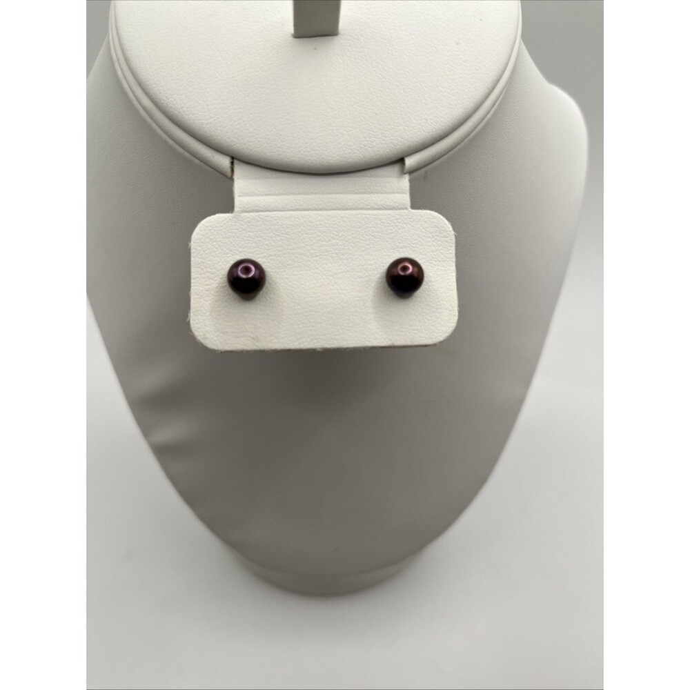 Honora 925 Silver Iridescent Purple Pearl Earrings 925 Earring Backs Original